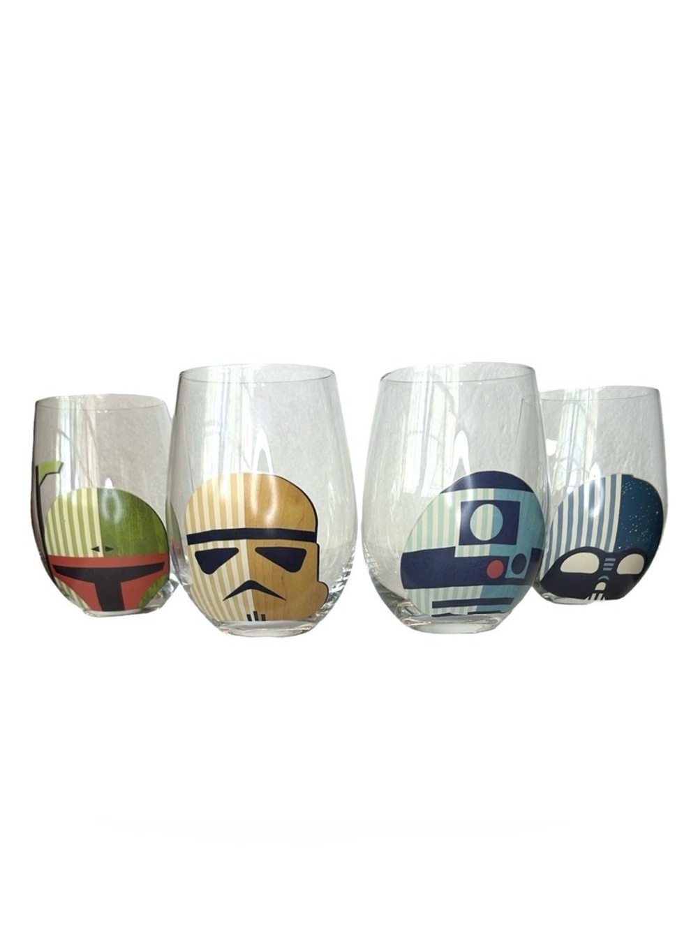 STAR WARS Helmet Hues Glass Set JOYJOLT Darth Vader R2D2 Boba Fett Stormtrooper